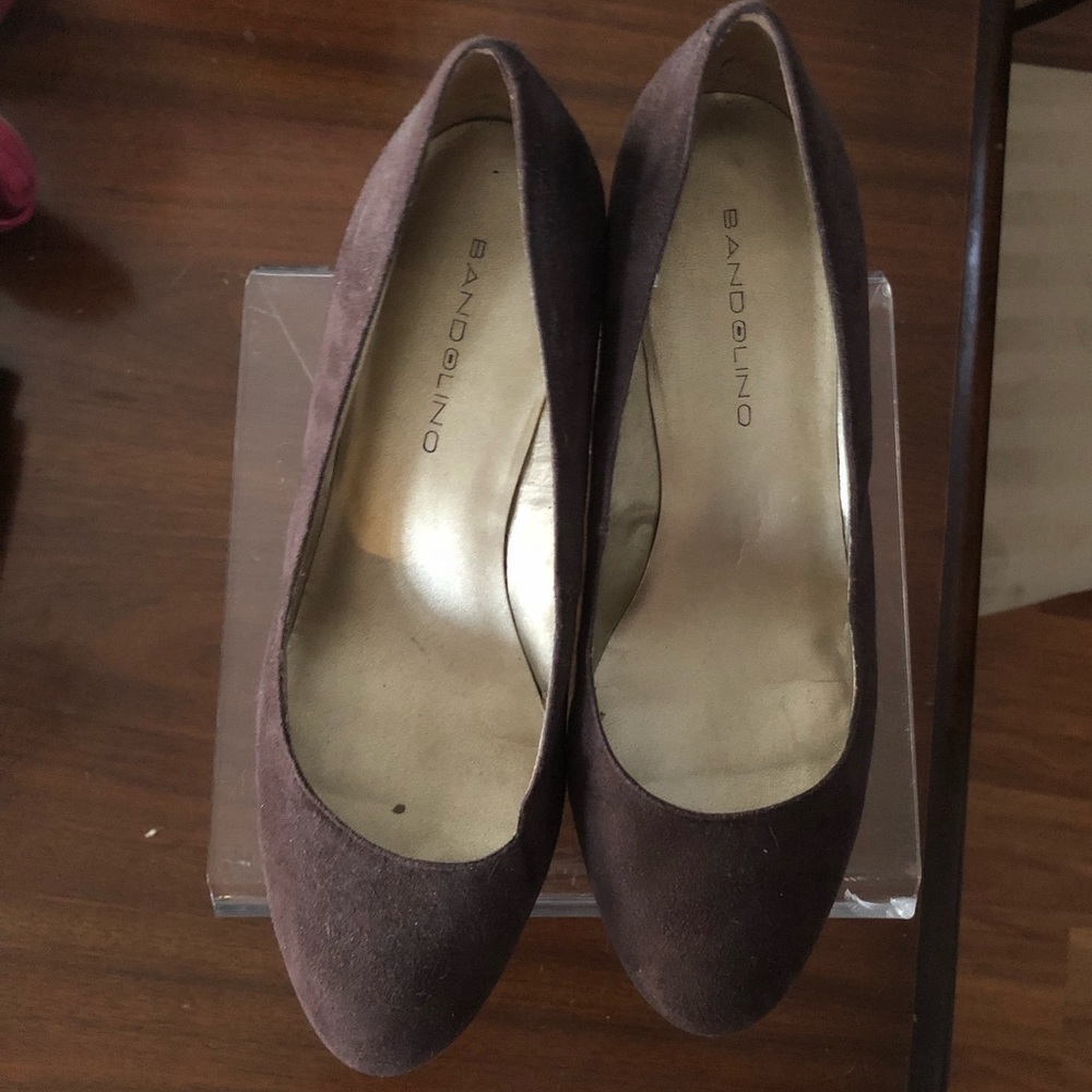 Bandelino suede wedge brown shoe